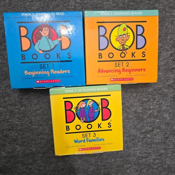 Scholastic Other - Scholastic Bob Books Set 1 2 3 Phonics Kids Early Reading Library Kindergarten